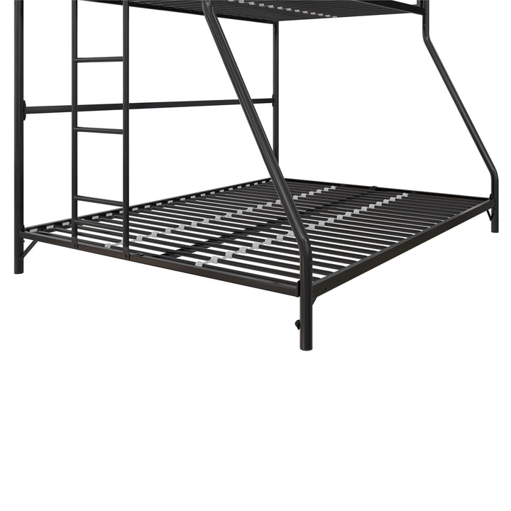 BrEZ Build Collection Easy Assembly Kids Metal Bunk Bed - Black - Twin-Over-Full