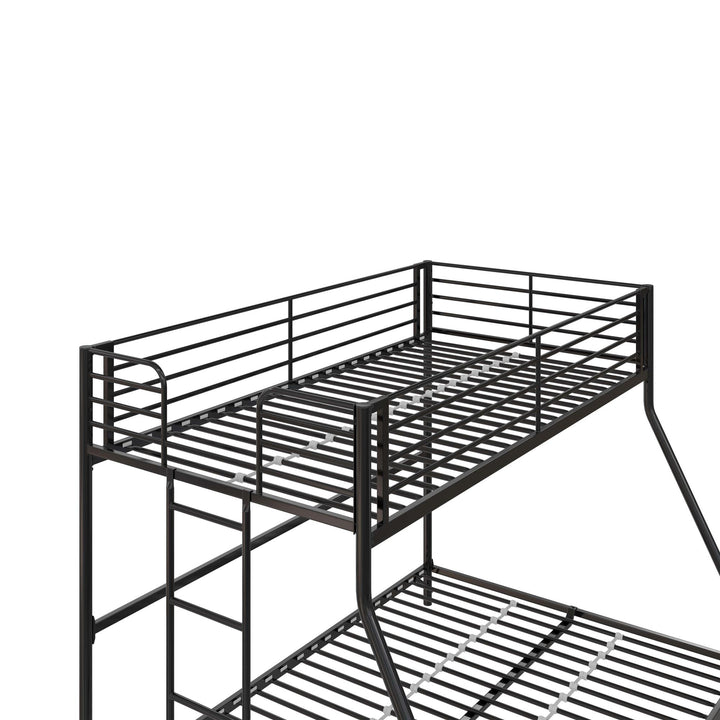 Darren Easy Assembly Kids Metal Bunk Bed - Black - Twin-Over-Full
