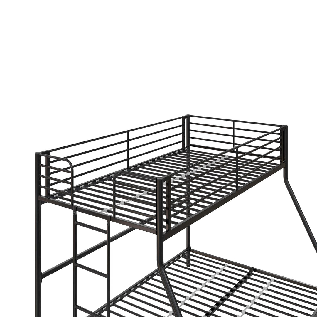 BrEZ Build Collection Easy Assembly Kids Metal Bunk Bed - Black - Twin-Over-Full