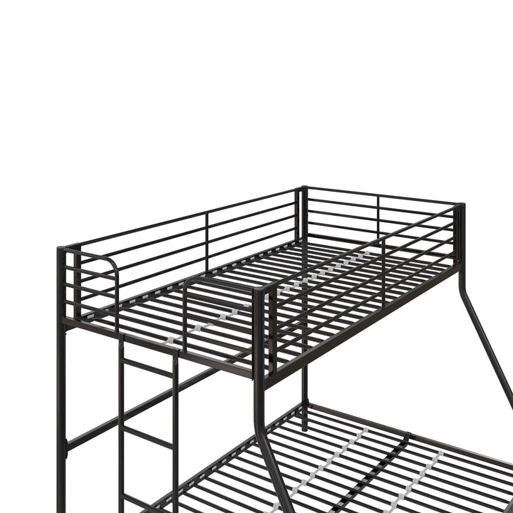 BrEZ Build Collection Easy Assembly Kids Metal Bunk Bed - Black - Twin-Over-Full