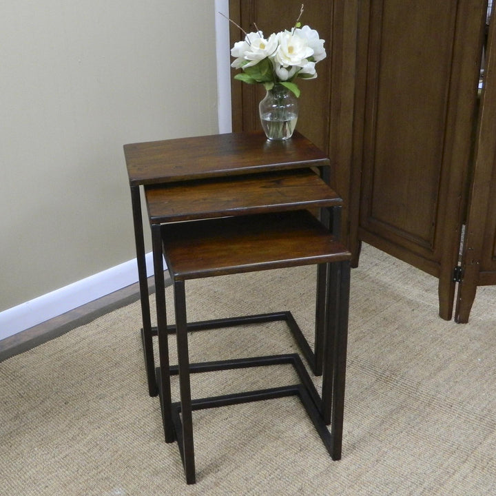 square 3 Nesting Table Set - Chestnut