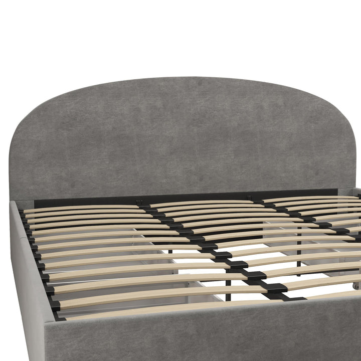 Best stylish upholstered bed with storage -  Light Gray  -  King
