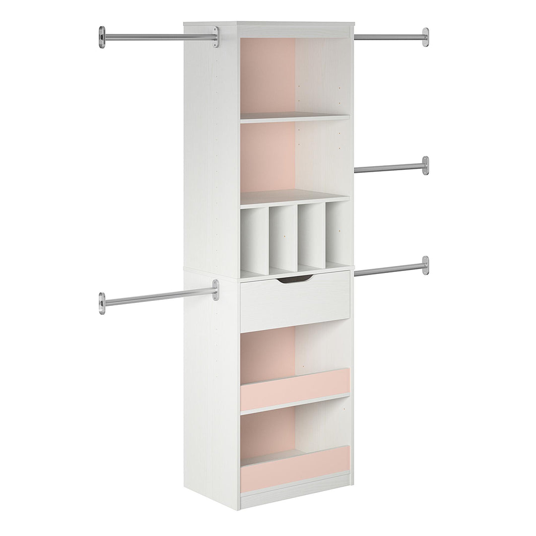 Space-saving closet organizer systems -  White