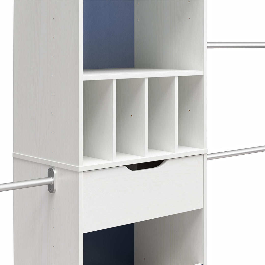 Durable closet storage for clothes -  White