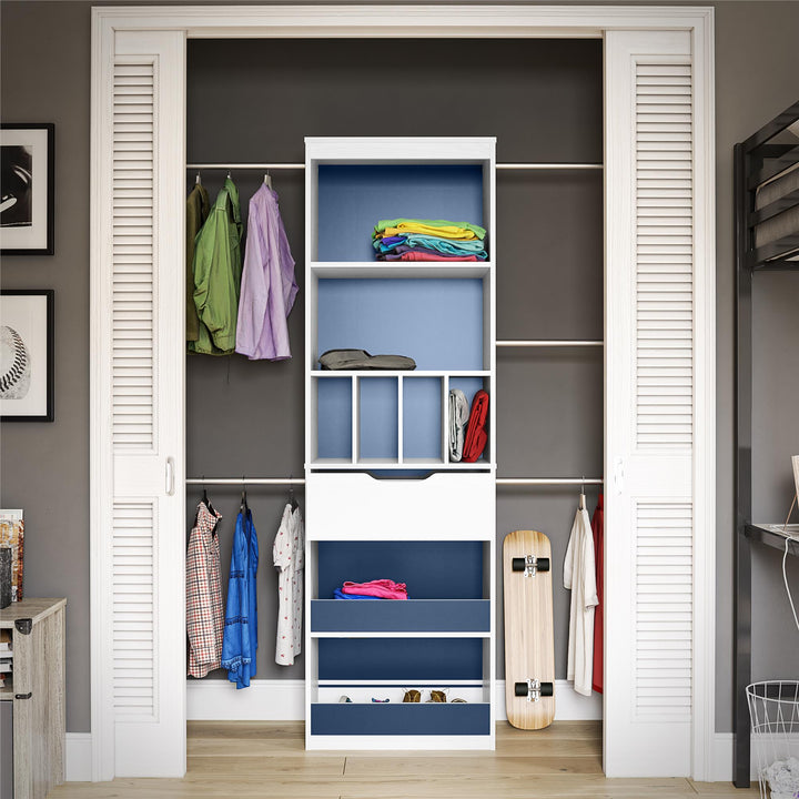 Space-saving closet organizer systems -  White