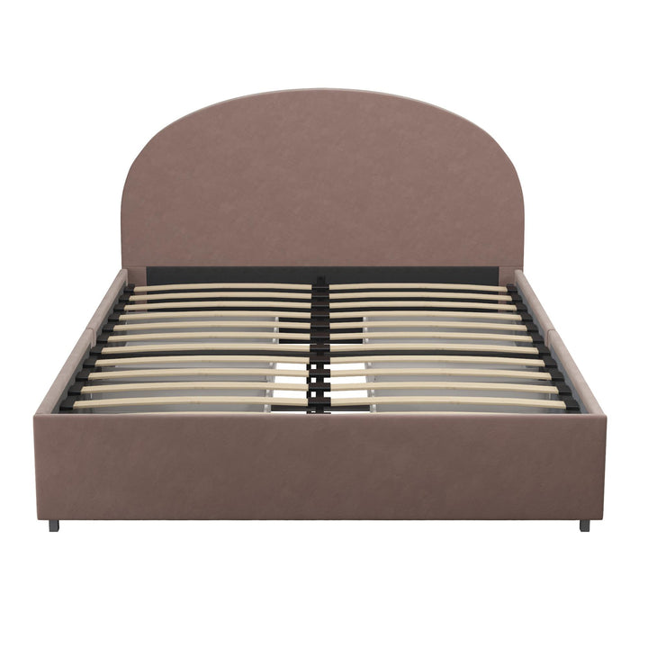 Elegant Moon upholstered bed with storage -  Blush  -  Full
