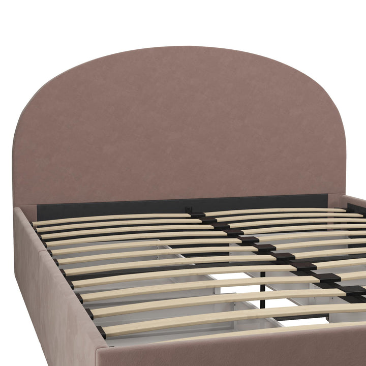 Elegant upholstered bed with drawers online -  Blush  -  Full