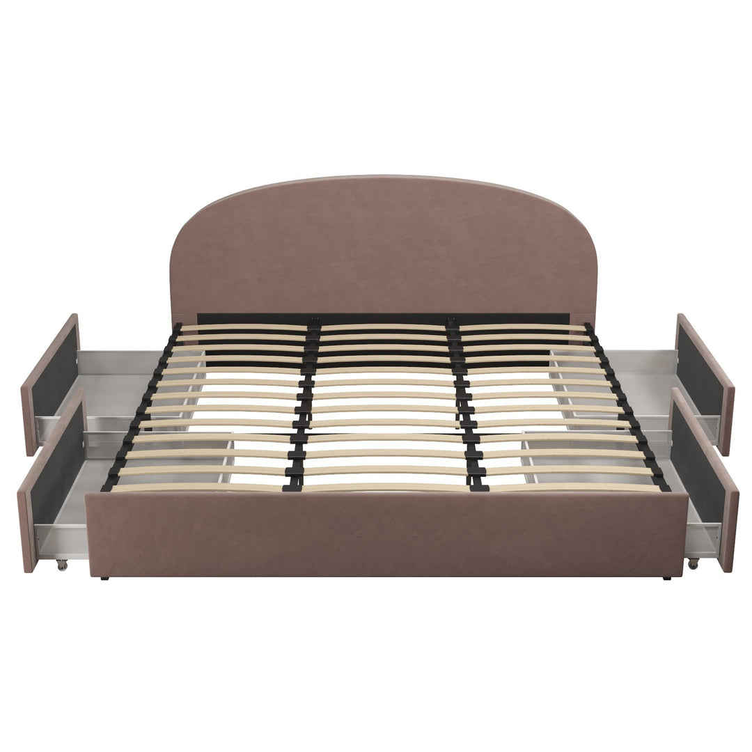 Best stylish upholstered bed with storage -  Blush 