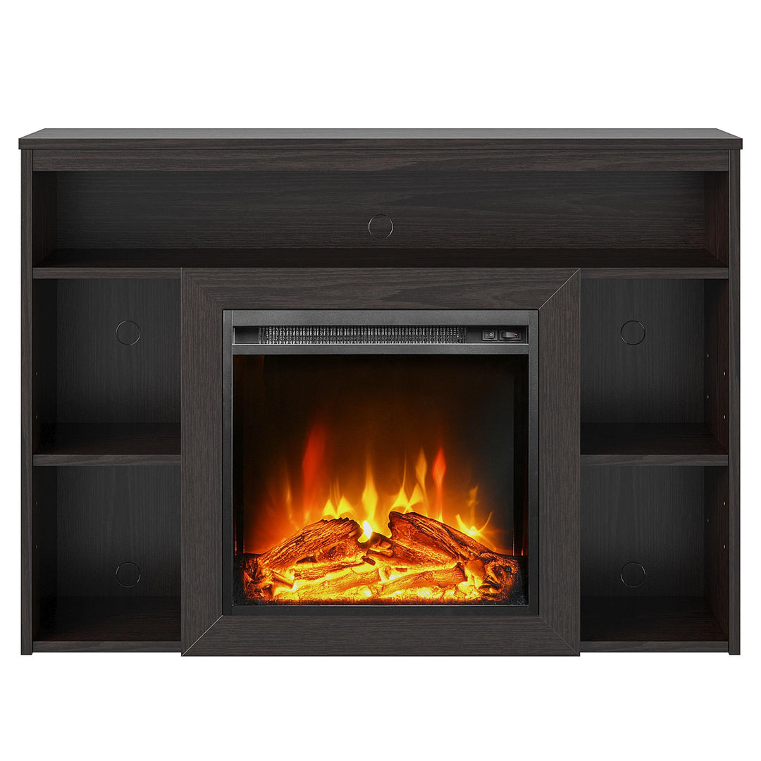 Alwick Mantel with Electric Fireplace  -  Espresso