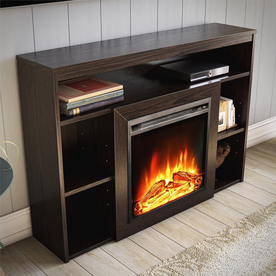 Alwick modern fireplace designs -  Espresso