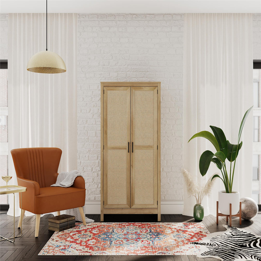 Amberly Tall 2 Door Cabinet with 4 Shelves - Natural