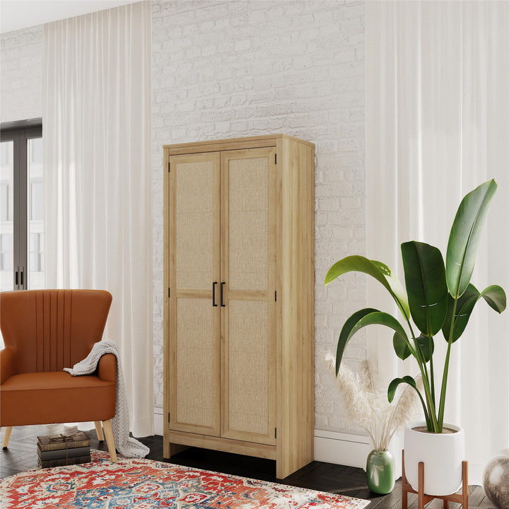 Amberly Tall 2 Door Cabinet with 4 Shelves - Natural