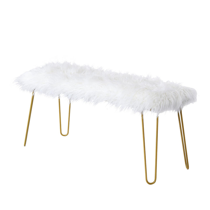 Helena Bench with Hairpin Legs - White