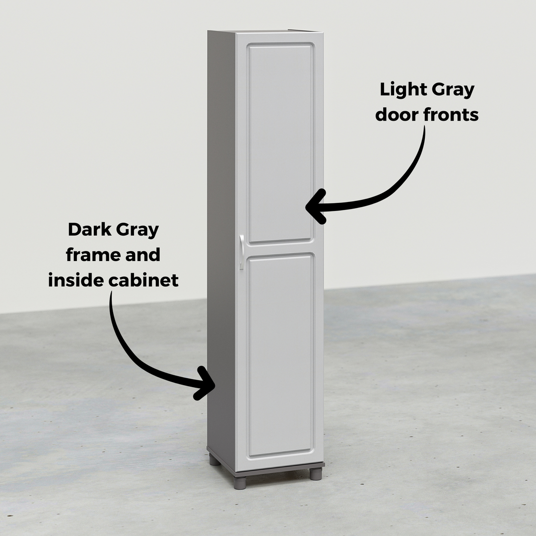 Kendall 16 Inch Multipurpose Storage Cabinet with 5 Shelves - Gray