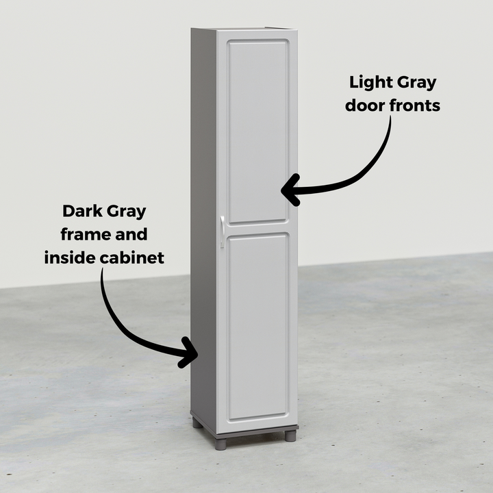 Kendall 16 Inch Multipurpose Storage Cabinet with 5 Shelves - Gray