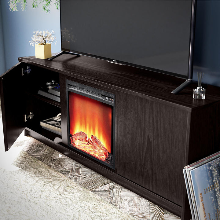 Electric fireplace and TV unit combo -  Espresso