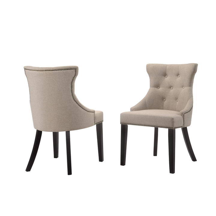 Tufted Back Armless Chair - Cream