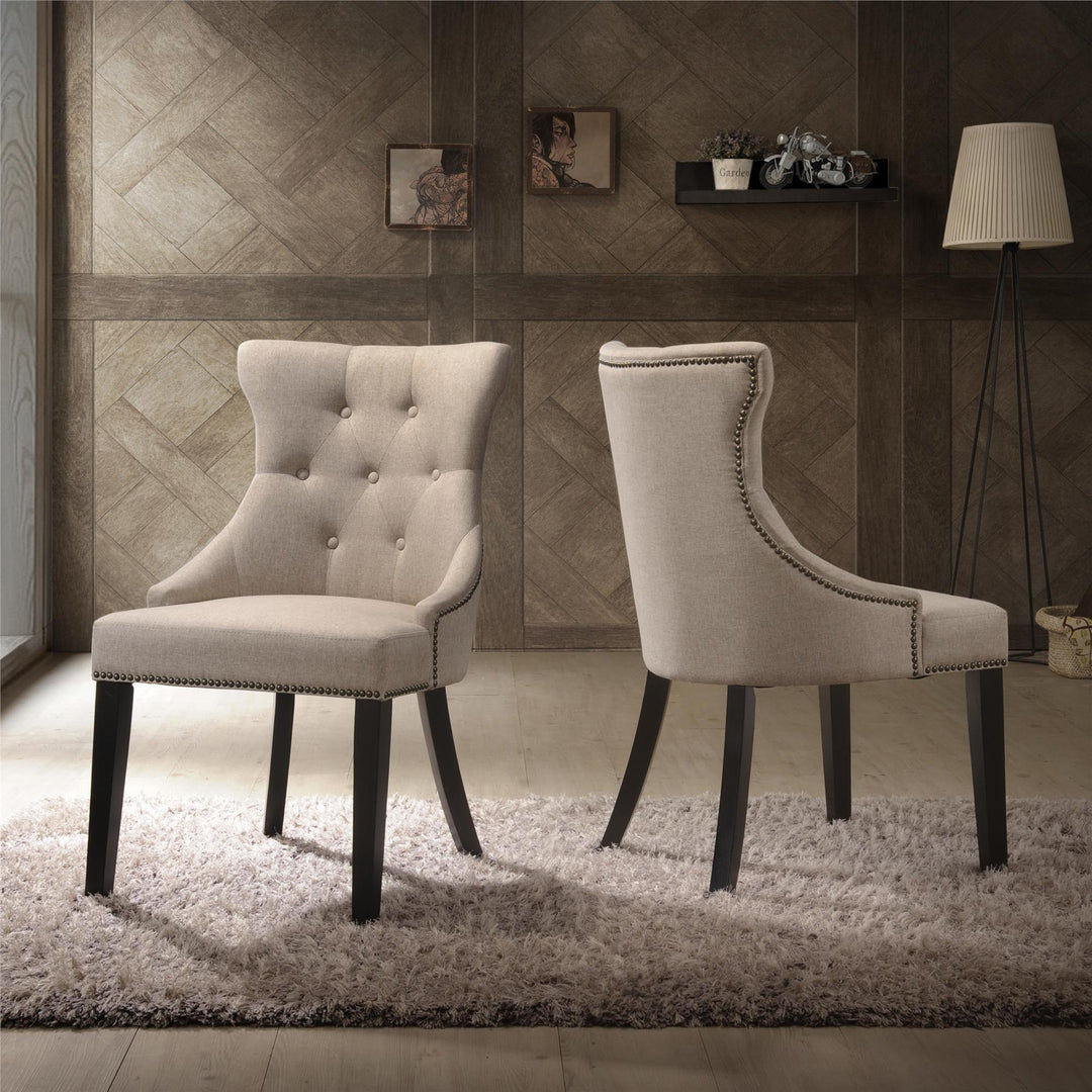 Leather Tufted Lounge Chair - Cream