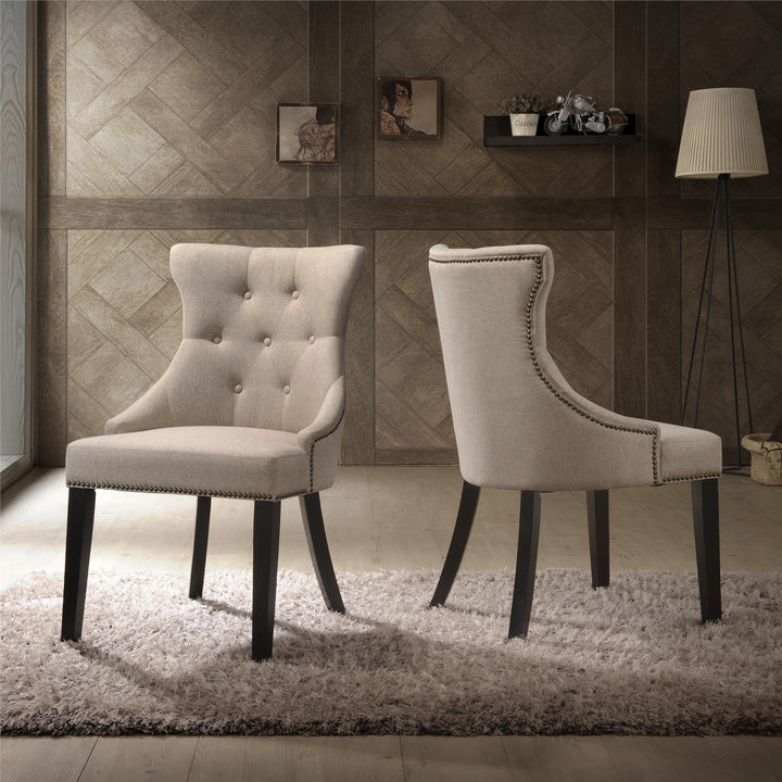 Leather Tufted Lounge Chair - Cream