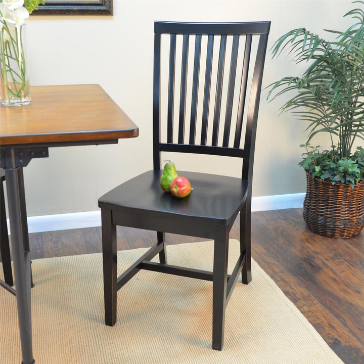 Solid Wood Dining Chair with Asian Hardwood - Black