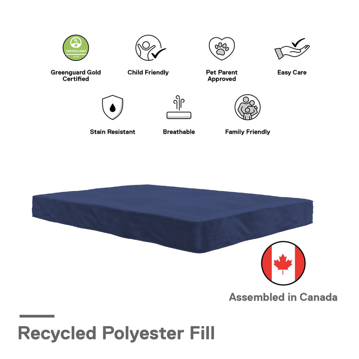 Callen 8 Inch Full Size Poly Filled Futon Mattress - Navy - Full
