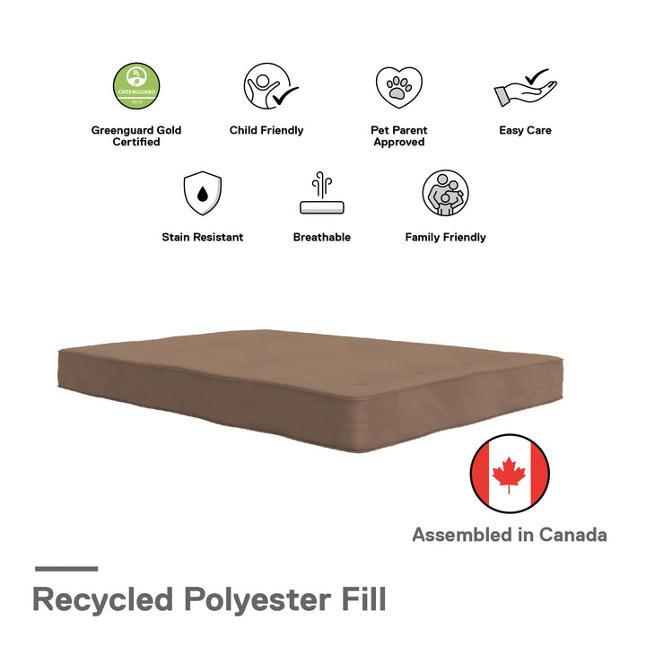 Callen 8 Inch Full Size Poly Filled Futon Mattress - Tan - Full