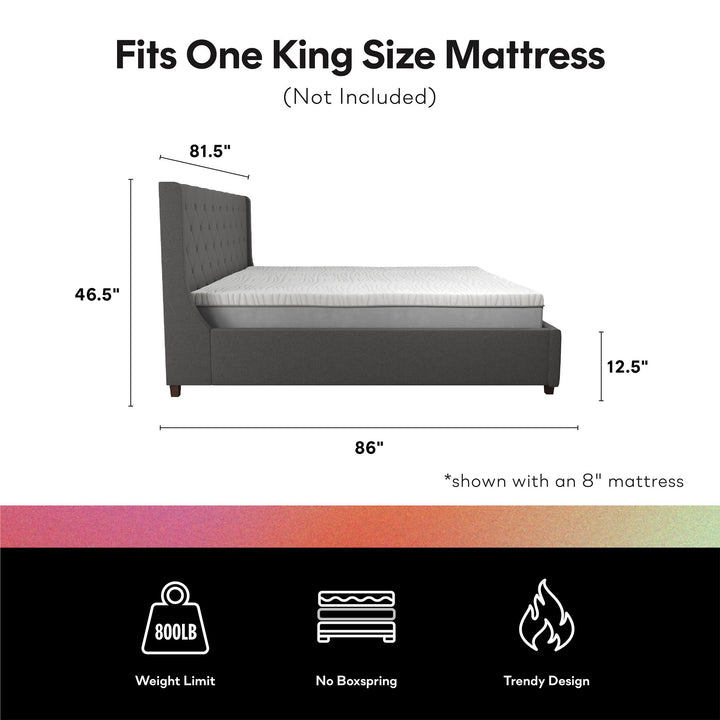 Mercer Upholstered Bed - Grey Linen - King
