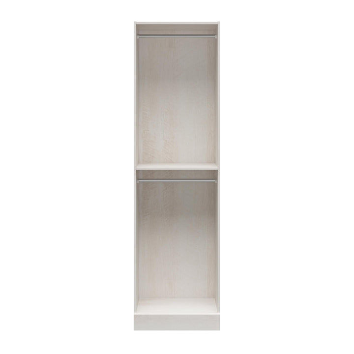 Eiler Open Shelf and Hanging Clothing Rod Modular Closet Unit - Ivory Oak