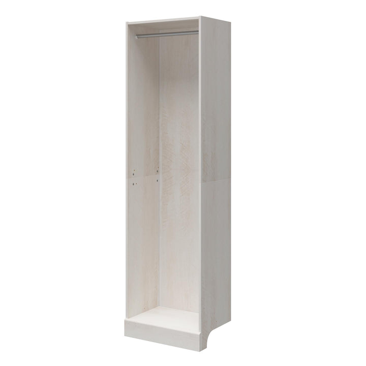 Dual Hanging Rod Closet Design - Ivory Oak