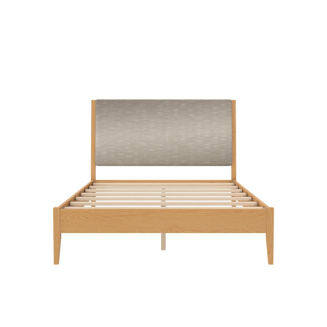 Dacin  Wood and Upholstered Platform Bed - Beige - Queen