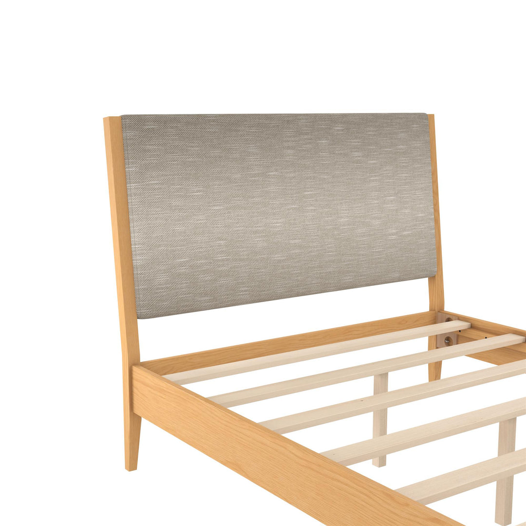 Dacin  Wood and Upholstered Platform Bed - Beige - Queen