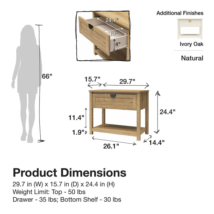 Primrose modern bedroom furniture -  Ivory Oak