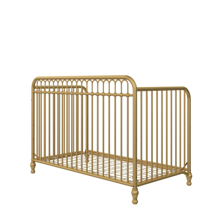 Little Seeds Raven 3-in-1 Metal Crib with Rounded Edges - Gold