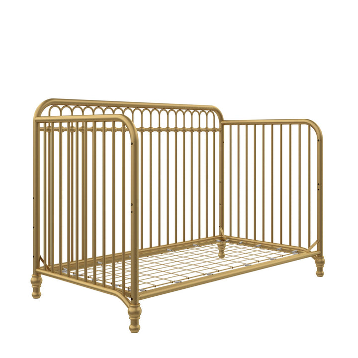 Little Seeds Raven 3-in-1 Metal Crib with Rounded Edges - Gold