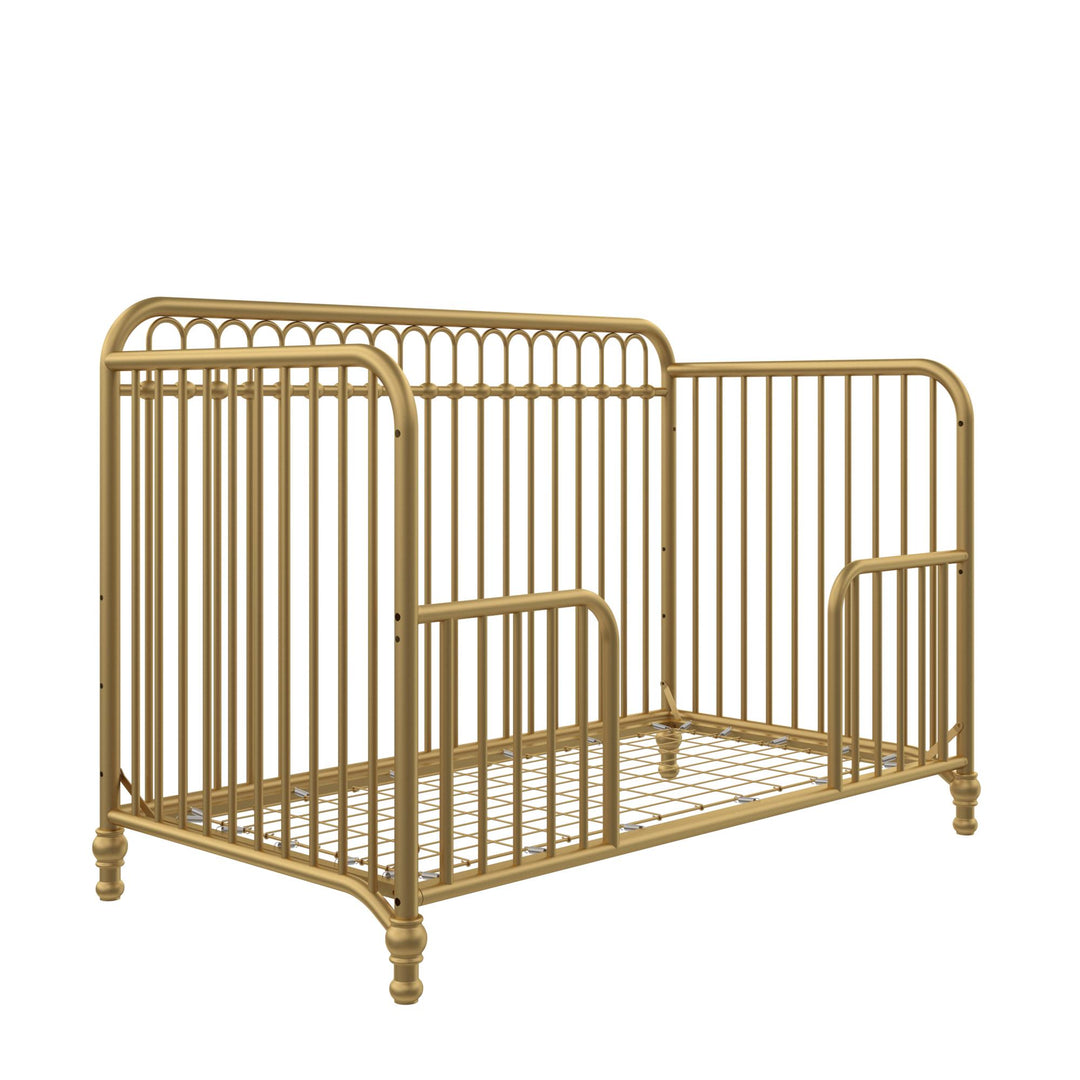 Little Seeds Raven 3-in-1 Metal Crib with Rounded Edges - Gold