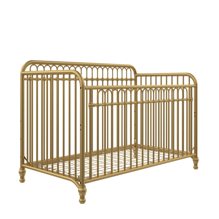 Little Seeds Raven 3-in-1 Metal Crib with Rounded Edges - Gold