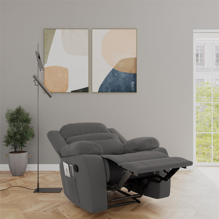 Miller Recliner with Hidden Cupholders - Gray