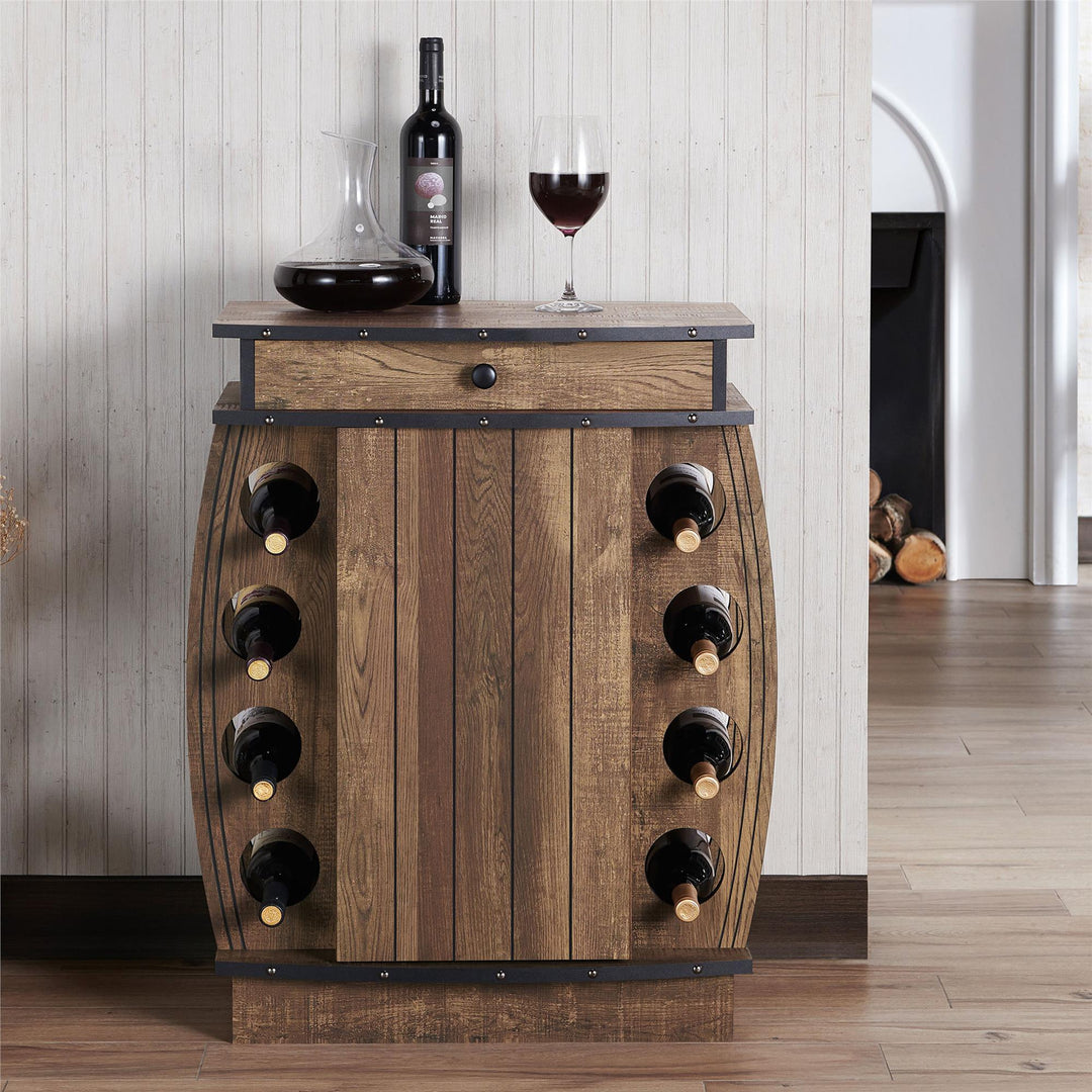 wooden wine cabinet - Reclaimed Oak