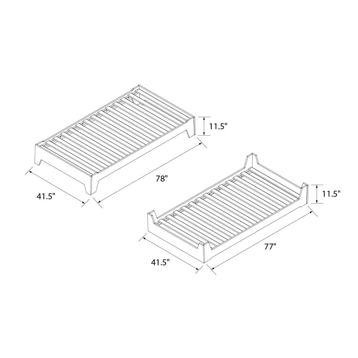 Alessi Kids Montessori Floor Bed​ with 2 Heights - White - Twin