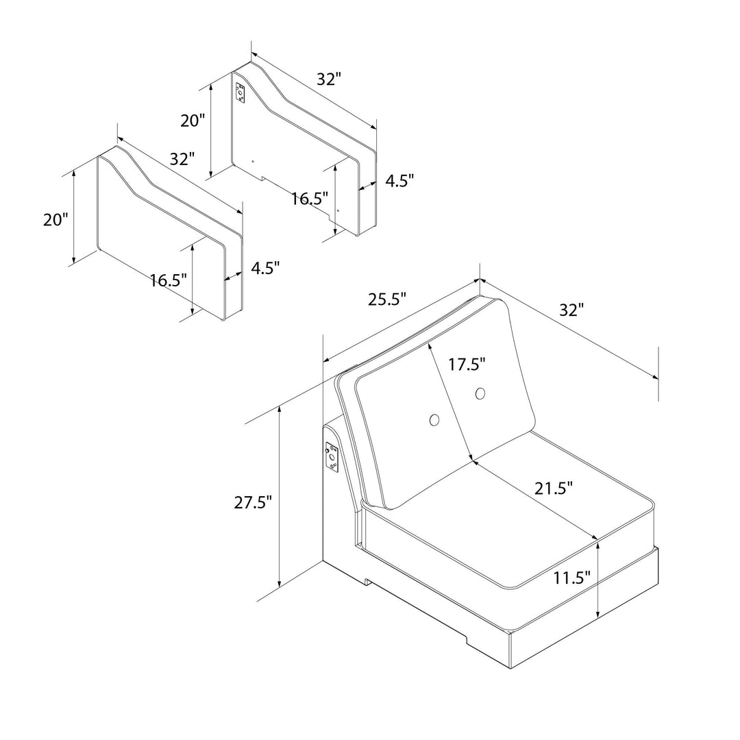 Armless chair for contemporary homes -  Gray