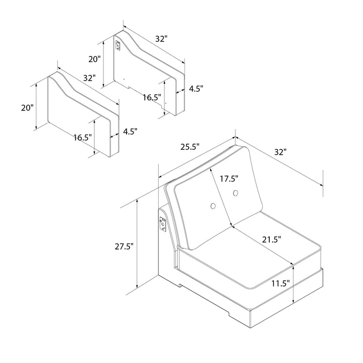 Armless chair for contemporary homes -  Gray