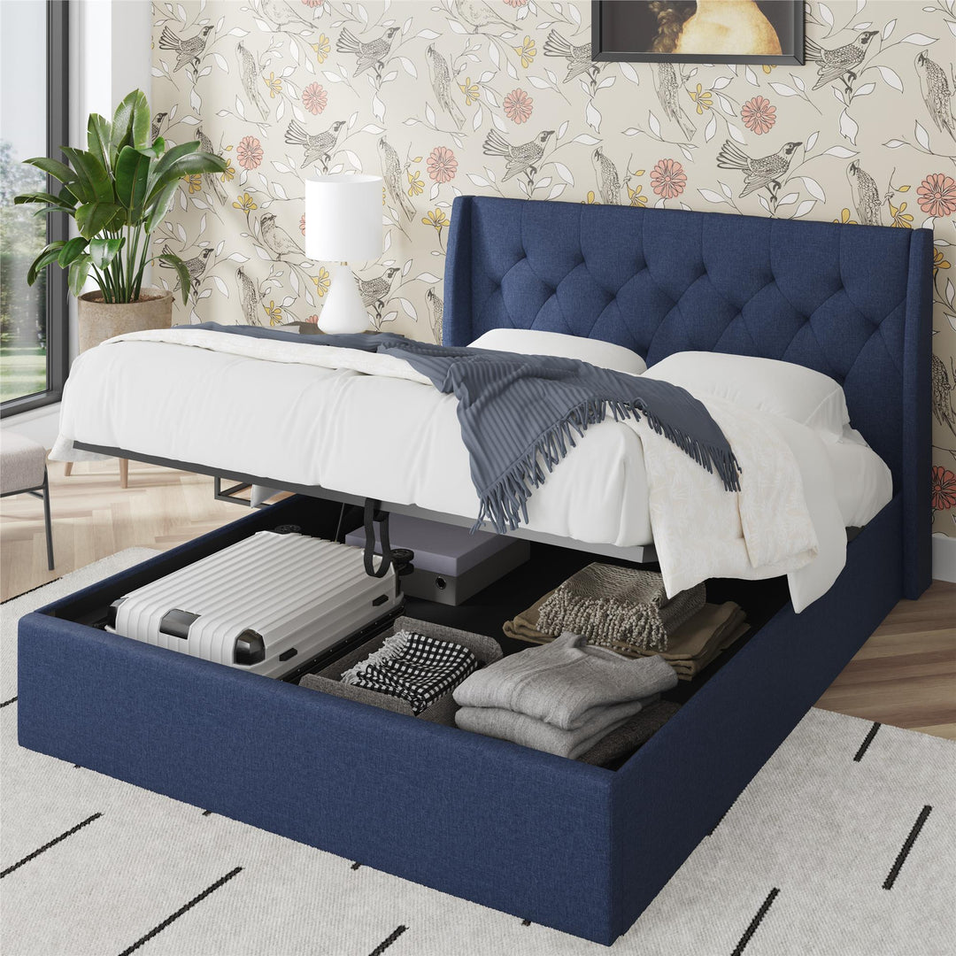 Her Majesty Bed with Storage - Blue - Queen