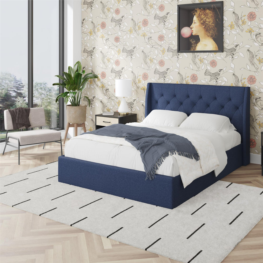 Her Majesty Bed with Storage - Blue - Queen