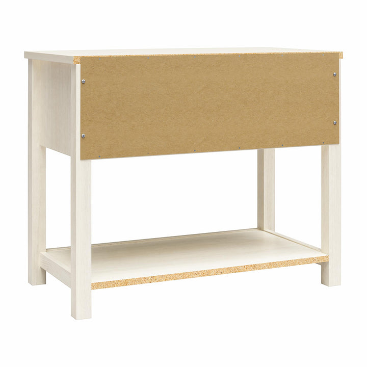 Nightstand with spacious drawer and shelf -  Ivory Oak