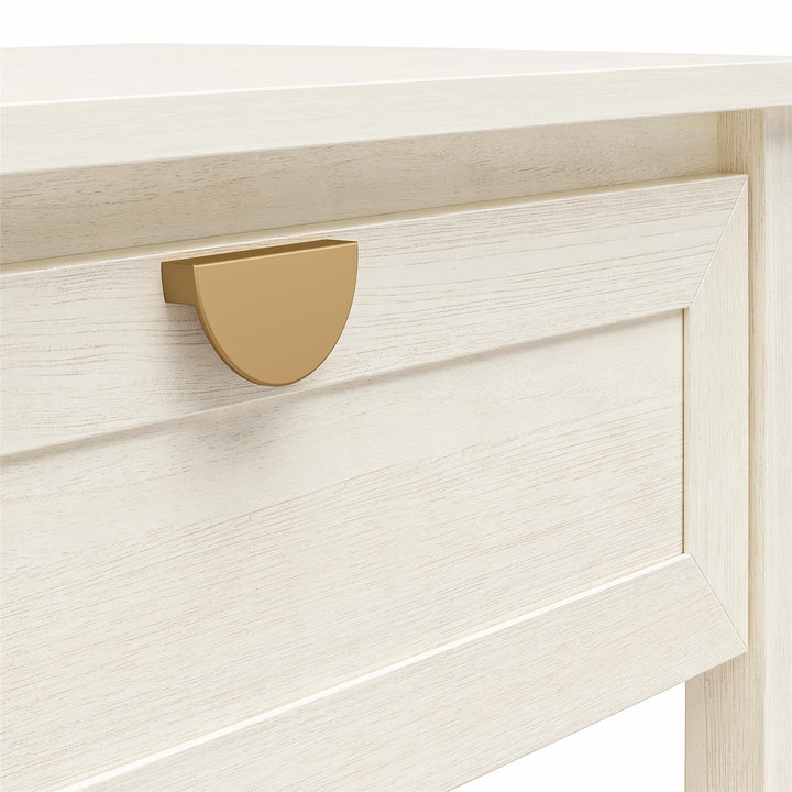 Primrose Wide 1 Drawer Nightstand with Open Shelf - Ivory Oak