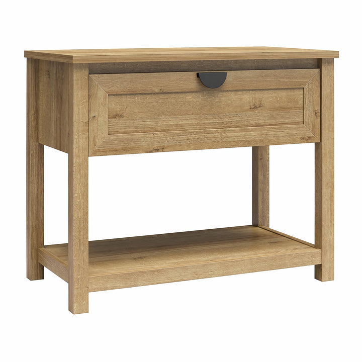 Primrose Wide 1 Drawer Nightstand with Open Shelf - Natural