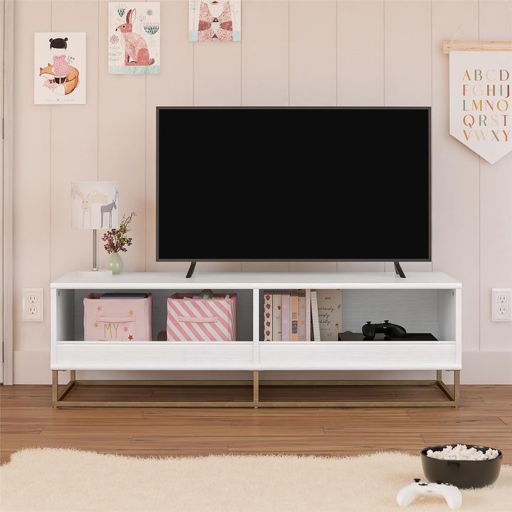 TV stand suitable for kids playroom -  White