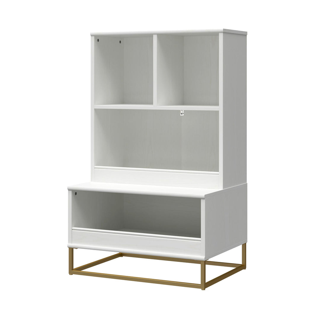 Charlie 3 Piece TV Stand and Toy Storage Organizer Bookcase Bundle - White
