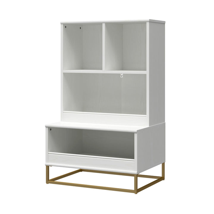Charlie 3 Piece TV Stand and Toy Storage Organizer Bookcase Bundle - White