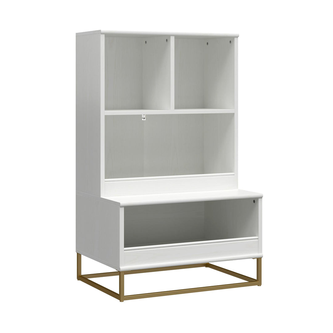 Charlie 3 Piece TV Stand and Toy Storage Organizer Bookcase Bundle - White